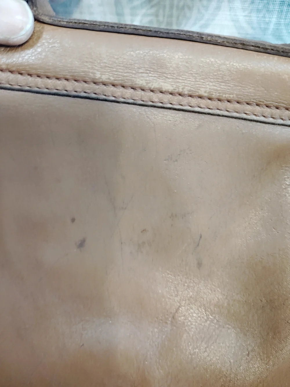 Genuine Leather Messenger/Crossbody Bag in Brown with Pouch/Wristlet Clutch